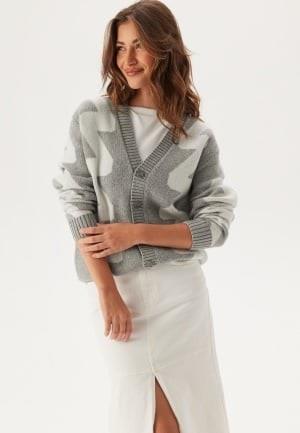 Dr. Denim Tom Cardigan Grey Melange Wave L