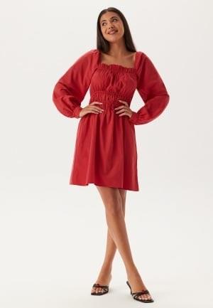 BUBBLEROOM Smock Short Dress Red XL