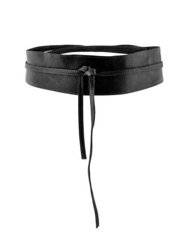 Pcvibs Leather Tie Waist Belt Noos Bælte Black Pieces