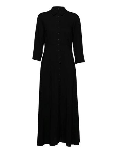 Yassavanna Long Shirt Dress S. Noos Maxikjole Festkjole Black YAS