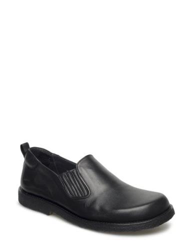 Shoes - Flat - With Elastic Loafers Flade Sko Black ANGULUS