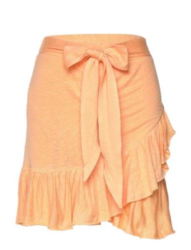 Juliette Linen Skirt Kort Nederdel Orange Ella&il