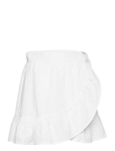 Line Skirt Kort Nederdel White MAUD