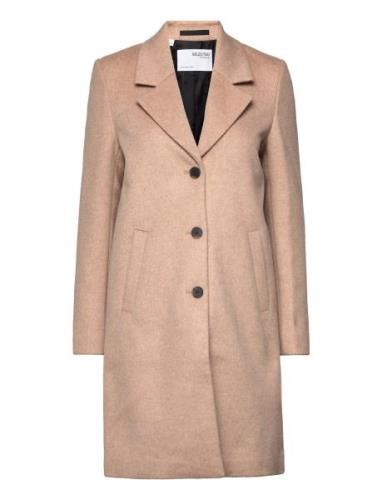 Slfmette Wool Coat B Outerwear Coats Winter Coats Beige Selected Femme