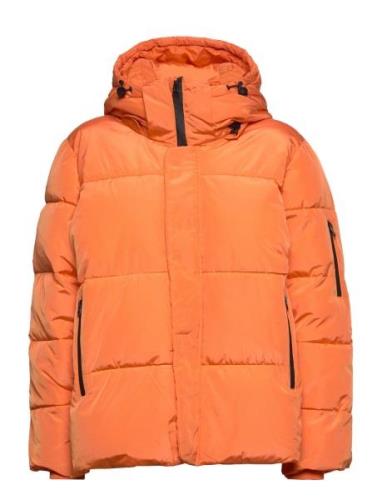 Hazekb Short Puffer Jacket Foret Jakke Orange Karen By Simonsen