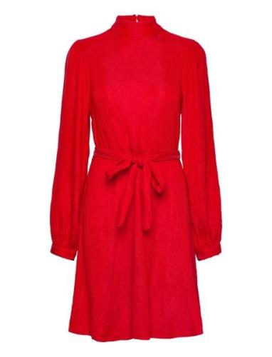 Slfmadina Ls Short Dress B Kort Kjole Red Selected Femme