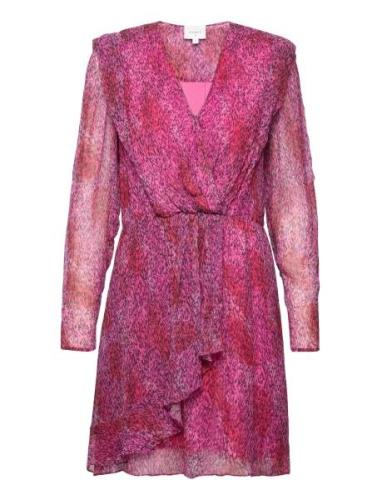 Angie Printed Bodycon Dress Kort Kjole Pink Dante6
