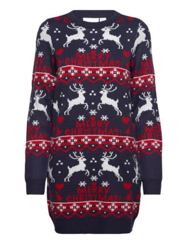 Vianna Reindeer Christmas Knit Dress/Ka Kort Kjole Multi/patterned Vil...