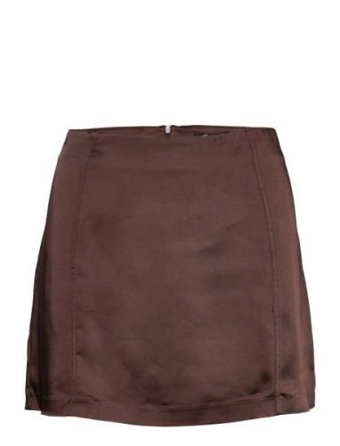 Rio Skirt Kort Nederdel Brown Gina Tricot