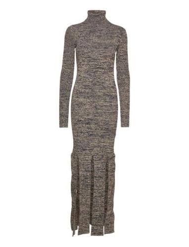 Firm Rib Fringed Dress Maxikjole Festkjole Grey REMAIN Birger Christen...