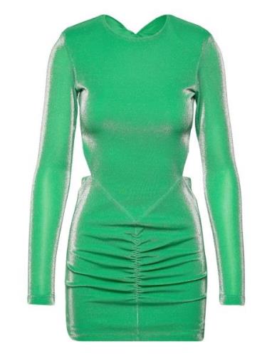 Metallic Nylon Open Back Dress Kort Kjole Green ROTATE Birger Christen...