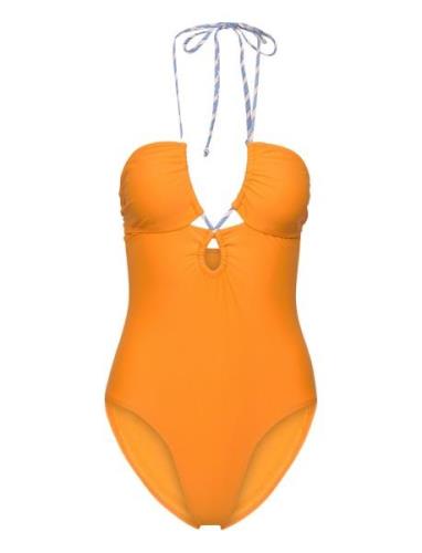 Solid Billa Swimsuit Badedragt Badetøj Orange Becksöndergaard