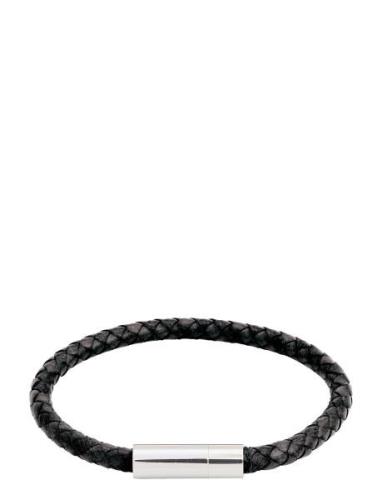 Franky Bracelet Leather Black Armbånd Smykker Black Edblad