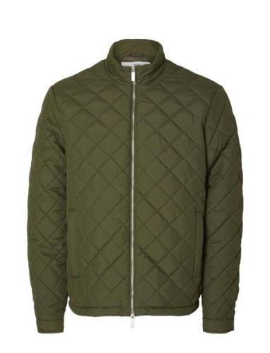 Slhjohn New Quilted Jacket Ex Quiltet Jakke Khaki Green Selected Homme