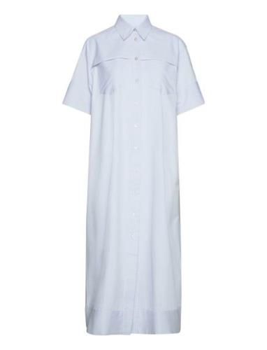 Striped Maxi Shirt Dress Maxikjole Festkjole Blue REMAIN Birger Christ...