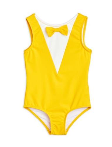 Bow Swimsuit Badedragt Badetøj Yellow Mini Rodini
