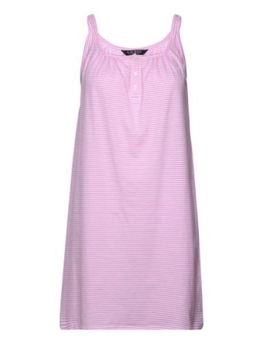 Lrl Double Strap Button Gown Nattøj Pink Lauren Ralph Lauren Homewear