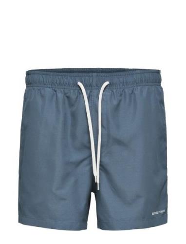 Slhdane Swimshorts Badeshorts Blue Selected Homme