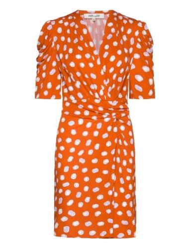 Dvf Duncan Dress Kort Kjole Orange Diane Von Furstenberg
