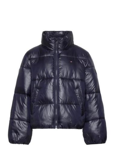 Glossy Puffer Jacket Foret Jakke Navy Tommy Hilfiger