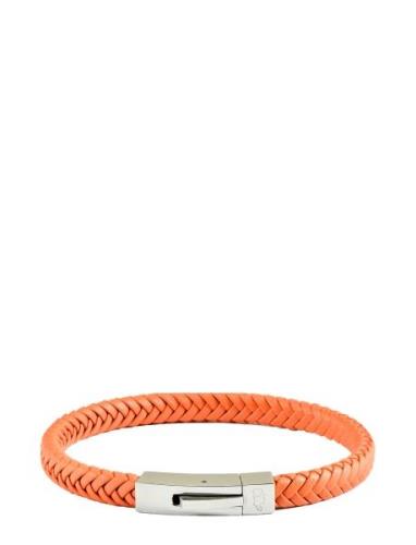 Leather Bracelet Singel Armbånd Smykker Orange Edd.