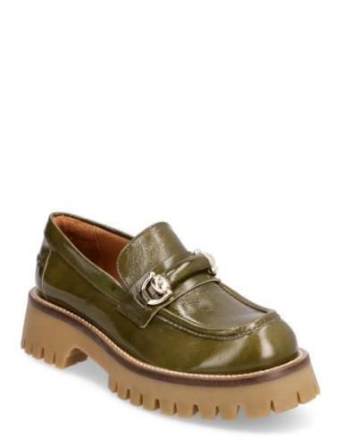 Shoes Loafers Flade Sko Khaki Green Billi Bi