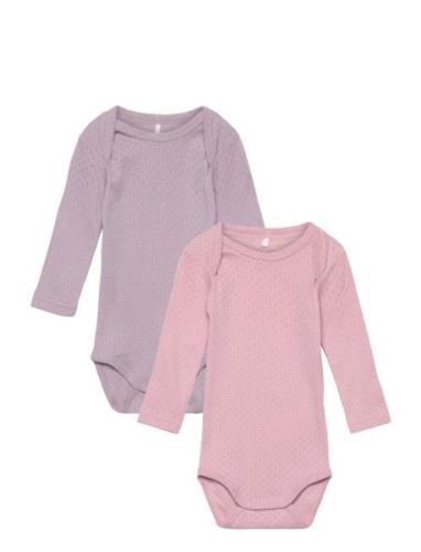 Nbfbody 2P Ls Needledrop Bodies Long-sleeved Multi/patterned Name It