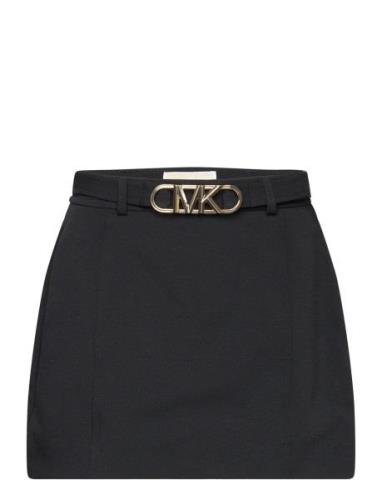 Belted Logo Mini Skirt Kort Nederdel Black Michael Kors