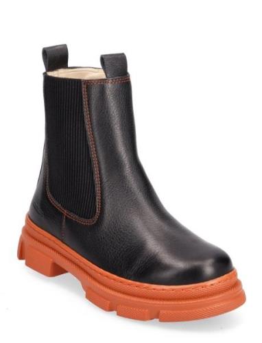 Booties - Flat - With Elastic Boots Støvler Black ANGULUS