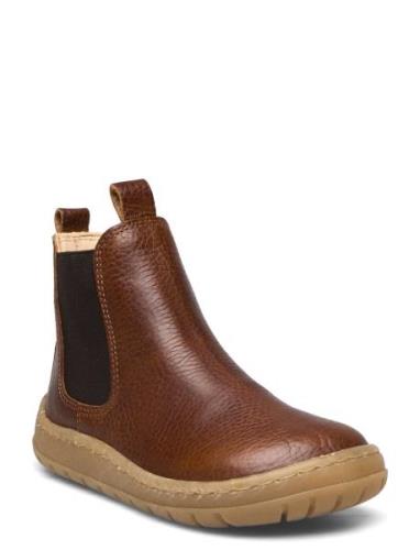 Booties - Flat - With Elastic Boots Støvler Brown ANGULUS