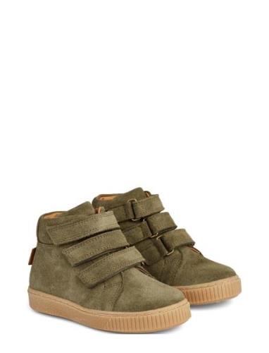 Gerd Tex Velcro Bootie Boots Støvler Khaki Green Wheat