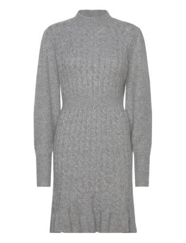 Vmvera Ls Short Knit Dress Vma Kort Kjole Grey Vero Moda