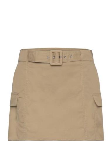 Cargo Mini-Skirt With Belt Kort Nederdel Brown Mango