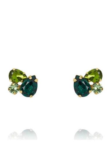 Alisia Earring Gold Accessories Jewellery Earrings Studs Green Carolin...