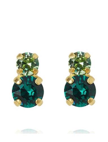 Leah Earrings Gold Accessories Jewellery Earrings Studs Green Caroline...