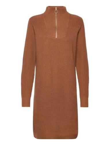 Kalioa Knit Dress Kort Kjole Brown Kaffe