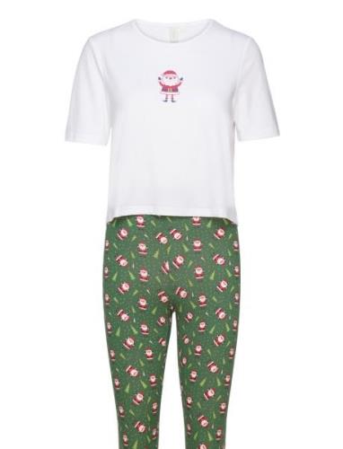 Onlliga X-Mas Nightwear Set Pyjamas Nattøj White ONLY
