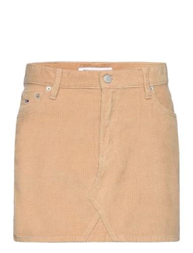 Tjw Cord Mini Skirt Kort Nederdel Beige Tommy Jeans