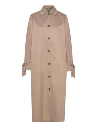 Utahbzhannah Trench Coat Trenchcoat Frakke Beige Bzr