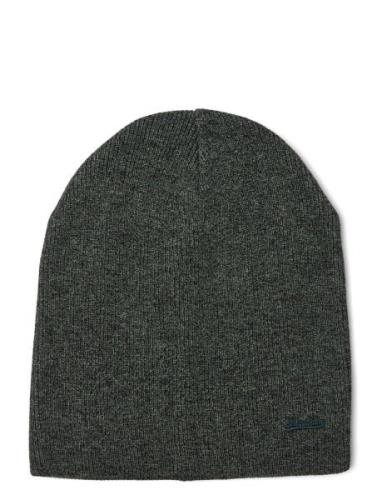 Knitted Logo Beanie Hat Accessories Headwear Beanies Grey Superdry