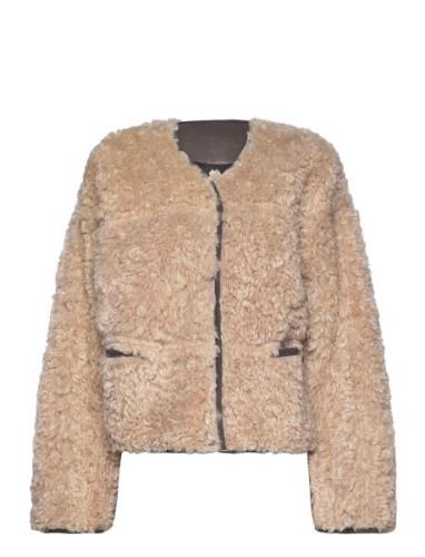 Charmaine Jacket Outerwear Faux Fur Beige Stand Studio