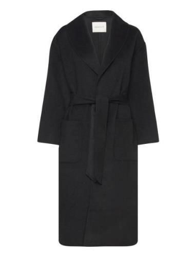 Handstitched Belted Coat Outerwear Coats Winter Coats Black GANT