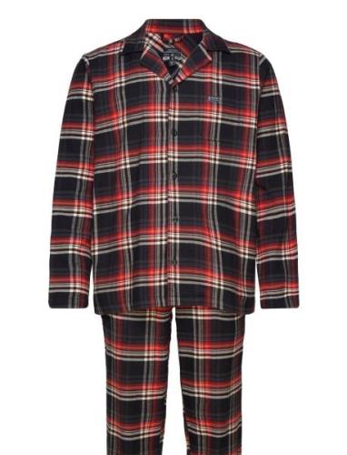 Pyjama 1/1 Flannel Pyjamas Nattøj Black Jockey