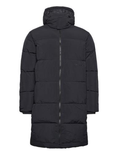 Long Puffer Coat - Grs/Vegan Foret Jakke Black Knowledge Cotton Appare...