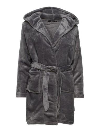 Decoy Short Robe W/Hood Morgenkåbe Grey Decoy