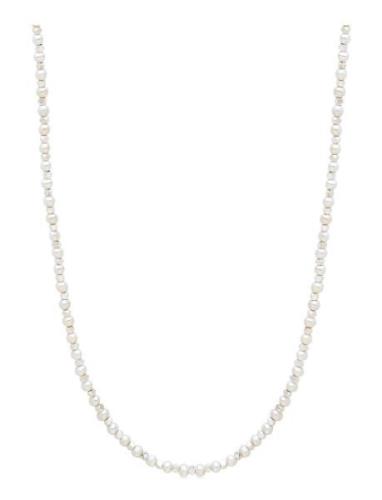 Men's Mini Beaded Necklace With Pearls Halskæde Smykker White Nialaya
