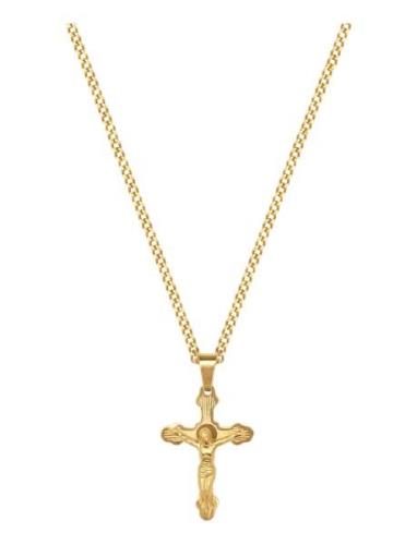 Men's Gold Necklace With Crucifix Pendant Halskæde Smykker Gold Nialay...