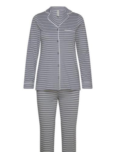 Pyjama Jersey Piping Stripe An Pyjamas Nattøj Blue Lindex