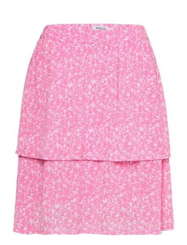 Mschelanina Rikkelie Short Skirt Aop Kort Nederdel Pink MSCH Copenhage...