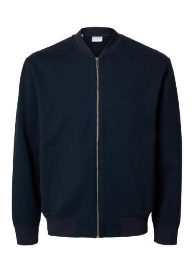 Slhmack Sweat Bomber Ls Noos Bomberjakke Jakke Navy Selected Homme